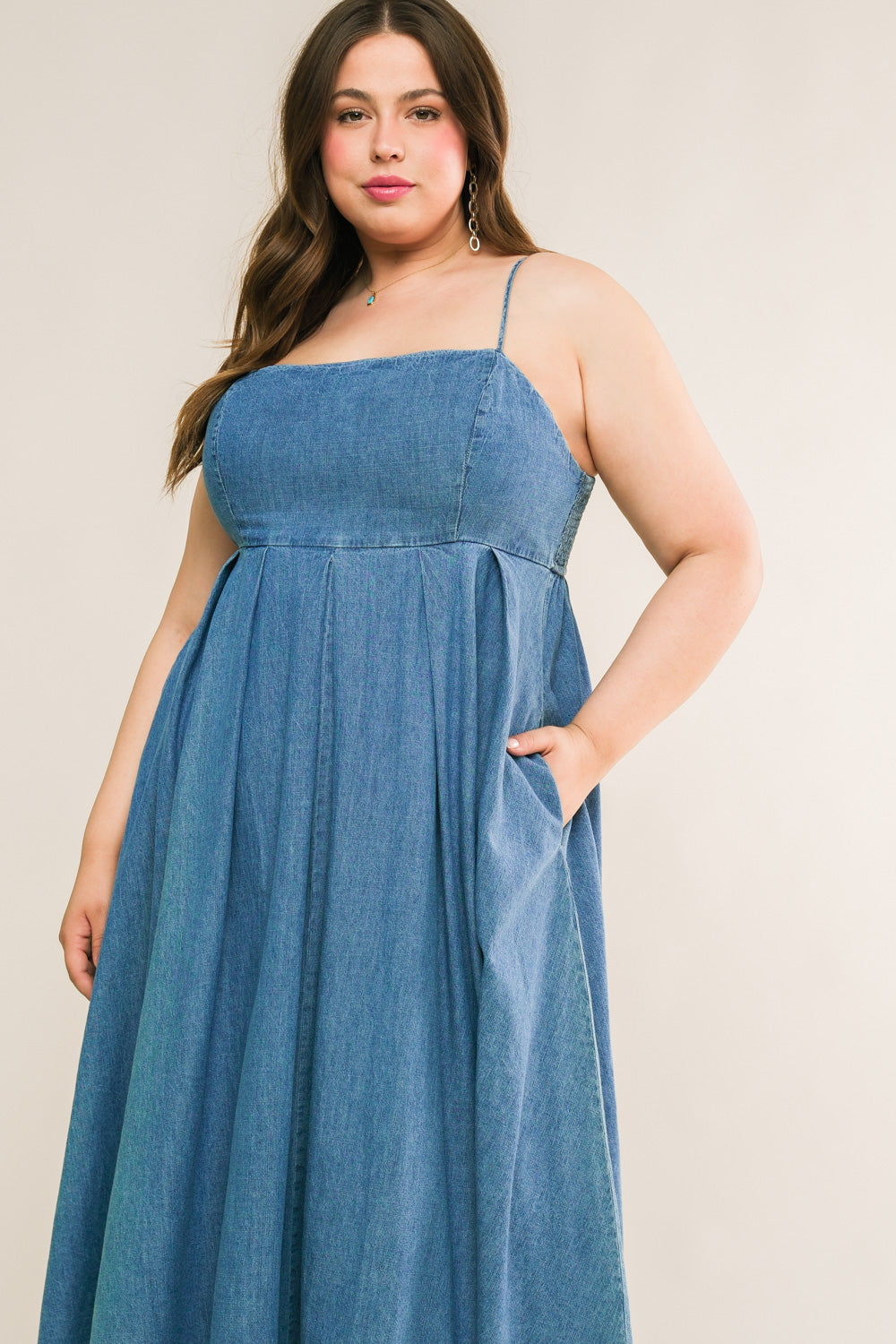 CAPTIVATING HEART DENIM MIDI DRESS - Concordia Style Boutique