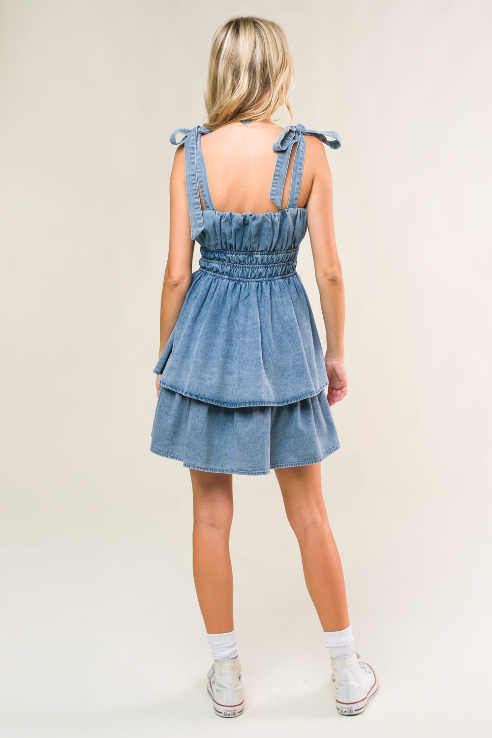 ALONG THE SHORELINE DENIM MINI DRESS - Concordia Style Boutique