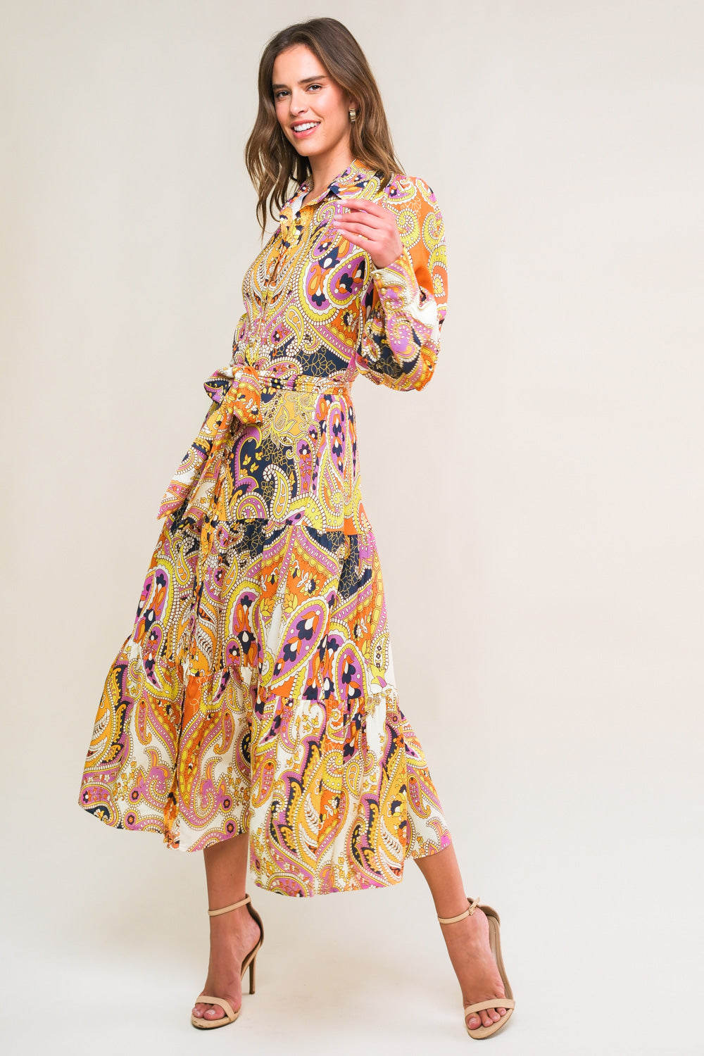 AESTHETIC POSE WOVEN MIDI DRESS - Concordia Style Boutique