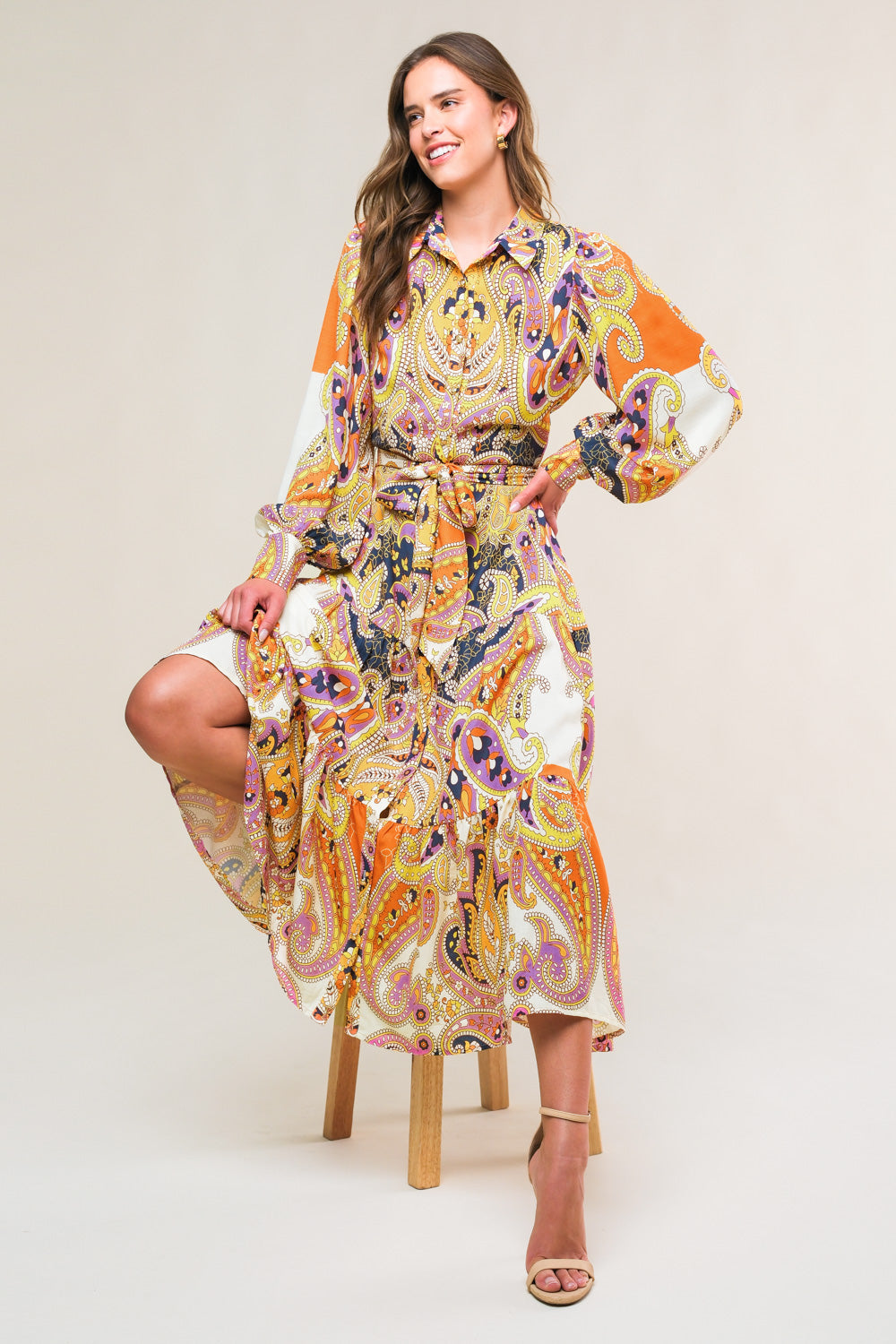 AESTHETIC POSE WOVEN MIDI DRESS - Concordia Style Boutique