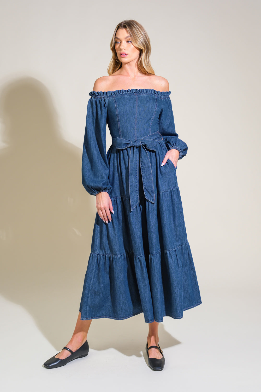 ARTISTIC IMPULSE DENIM MIDI DRESS - Concordia Style Boutique