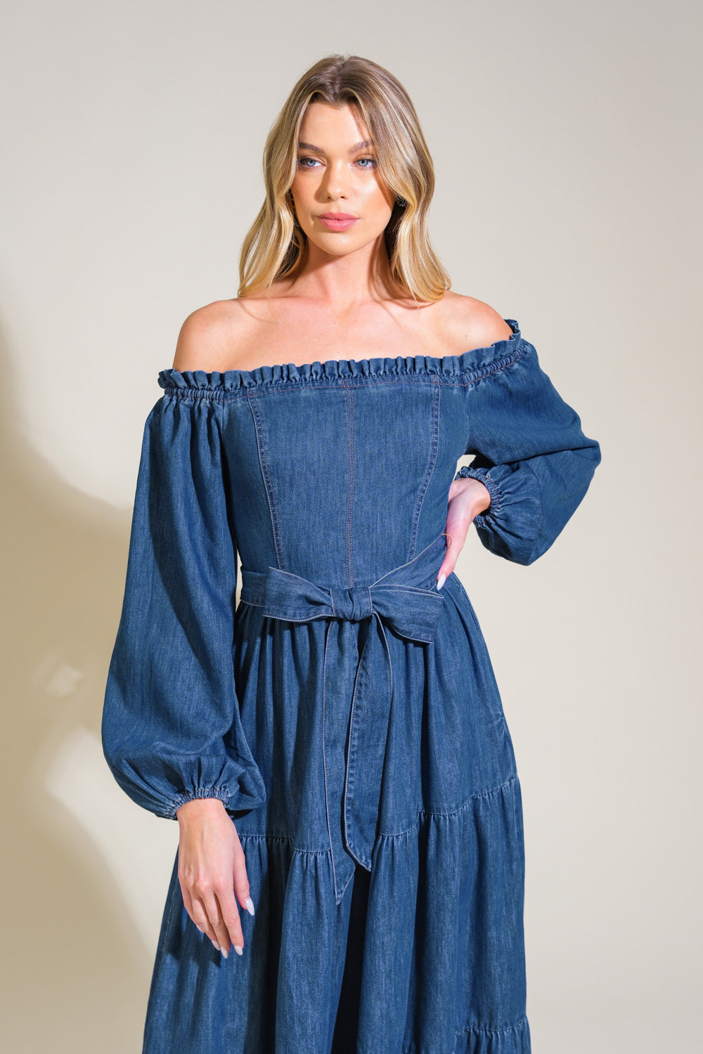 ARTISTIC IMPULSE DENIM MIDI DRESS - Concordia Style Boutique