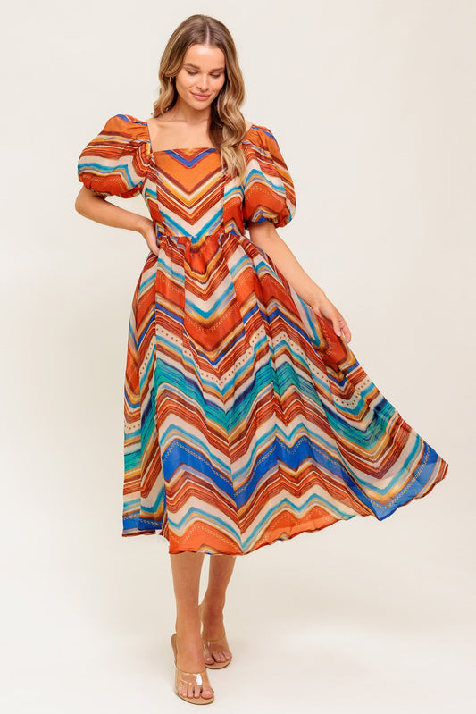 BRIGHT PERSONALITY WOVEN MIDI DRESS - Concordia Style Boutique