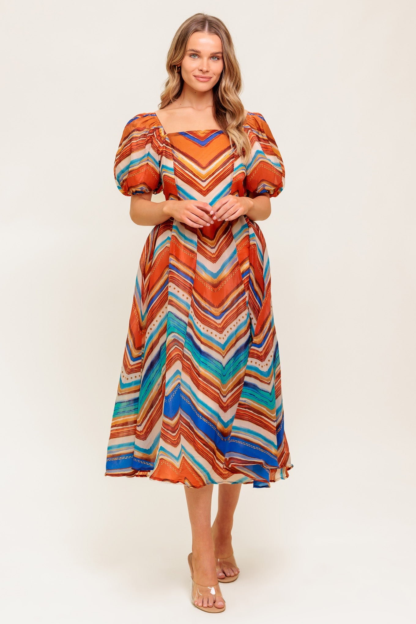 BRIGHT PERSONALITY WOVEN MIDI DRESS - Concordia Style Boutique