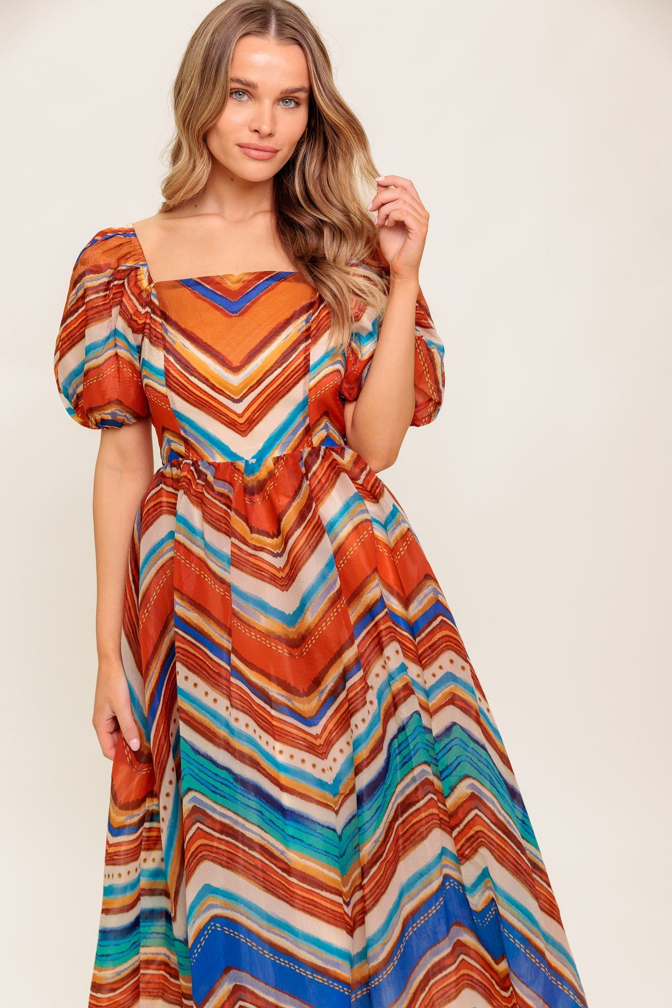 BRIGHT PERSONALITY WOVEN MIDI DRESS - Concordia Style Boutique