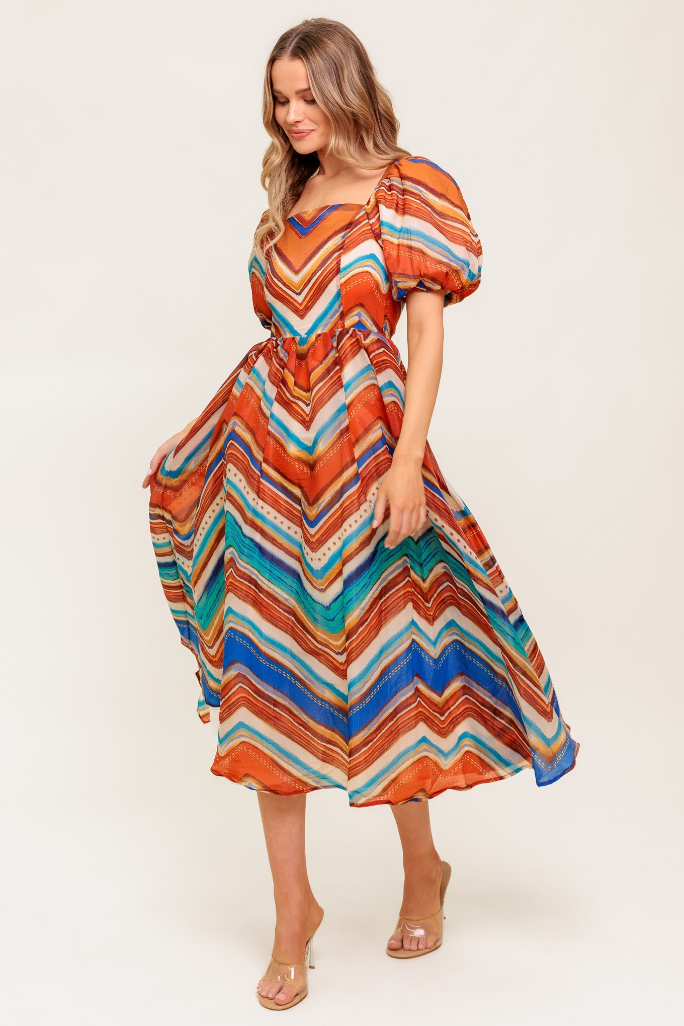 BRIGHT PERSONALITY WOVEN MIDI DRESS - Concordia Style Boutique