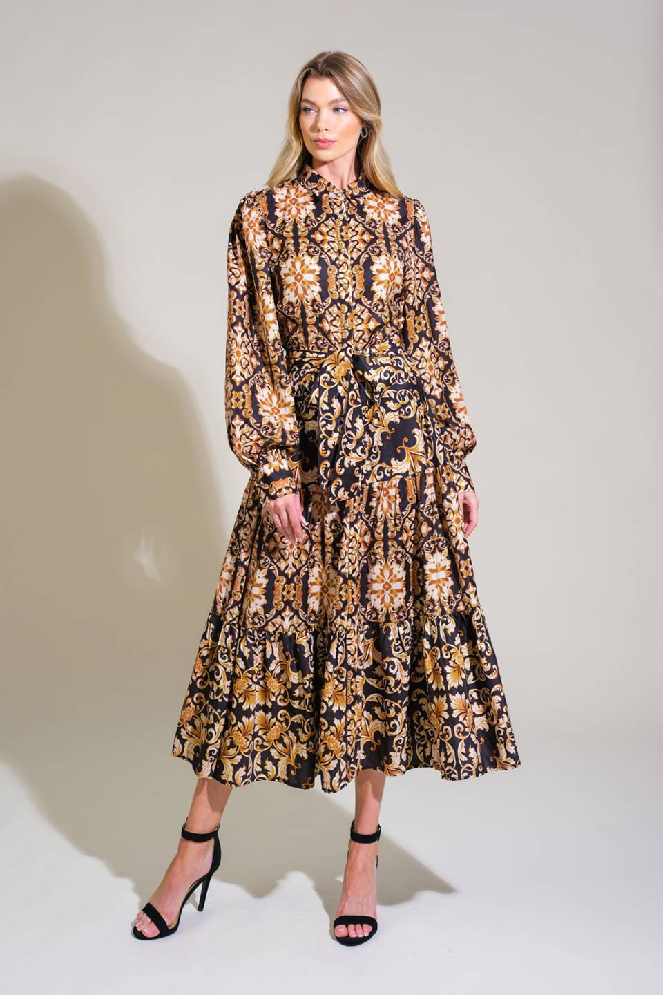 CELESTIAL BEAUTY WOVEN MIDI DRESS - Concordia Style Boutique