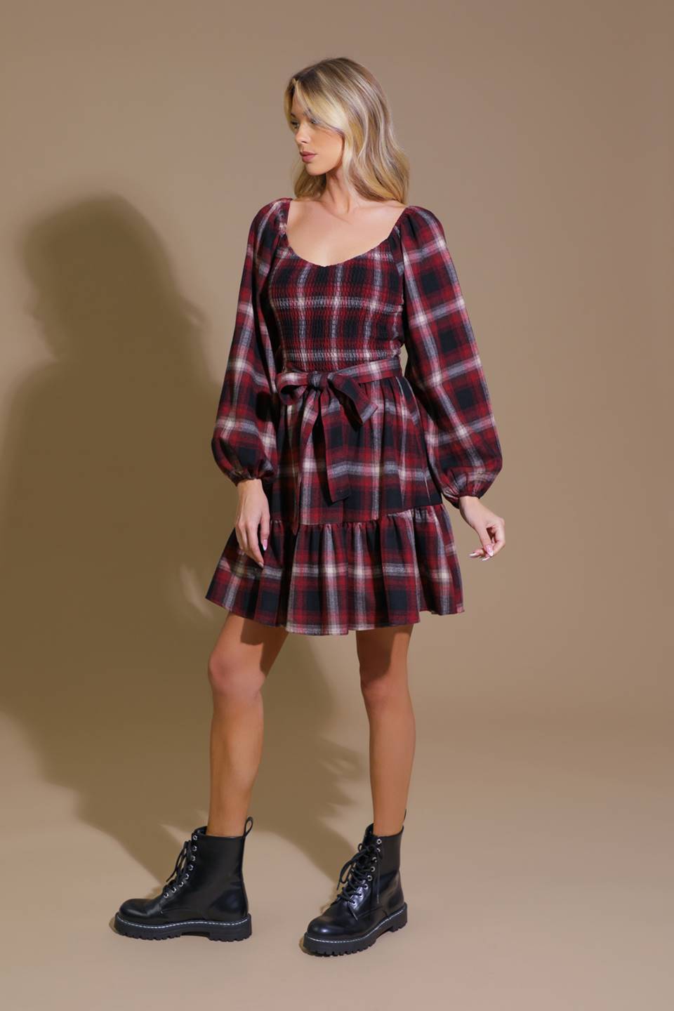 BE WITH YOU WOVEN PLAID MINI DRESS - Concordia Style Boutique