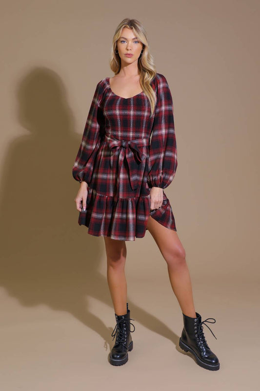 BE WITH YOU WOVEN PLAID MINI DRESS - Concordia Style Boutique