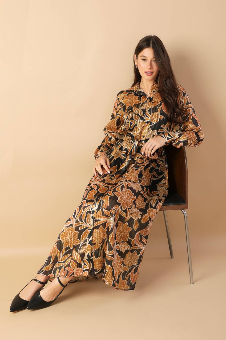 BETWEEN THE LINES WOVEN MIDI DRESS - Concordia Style Boutique