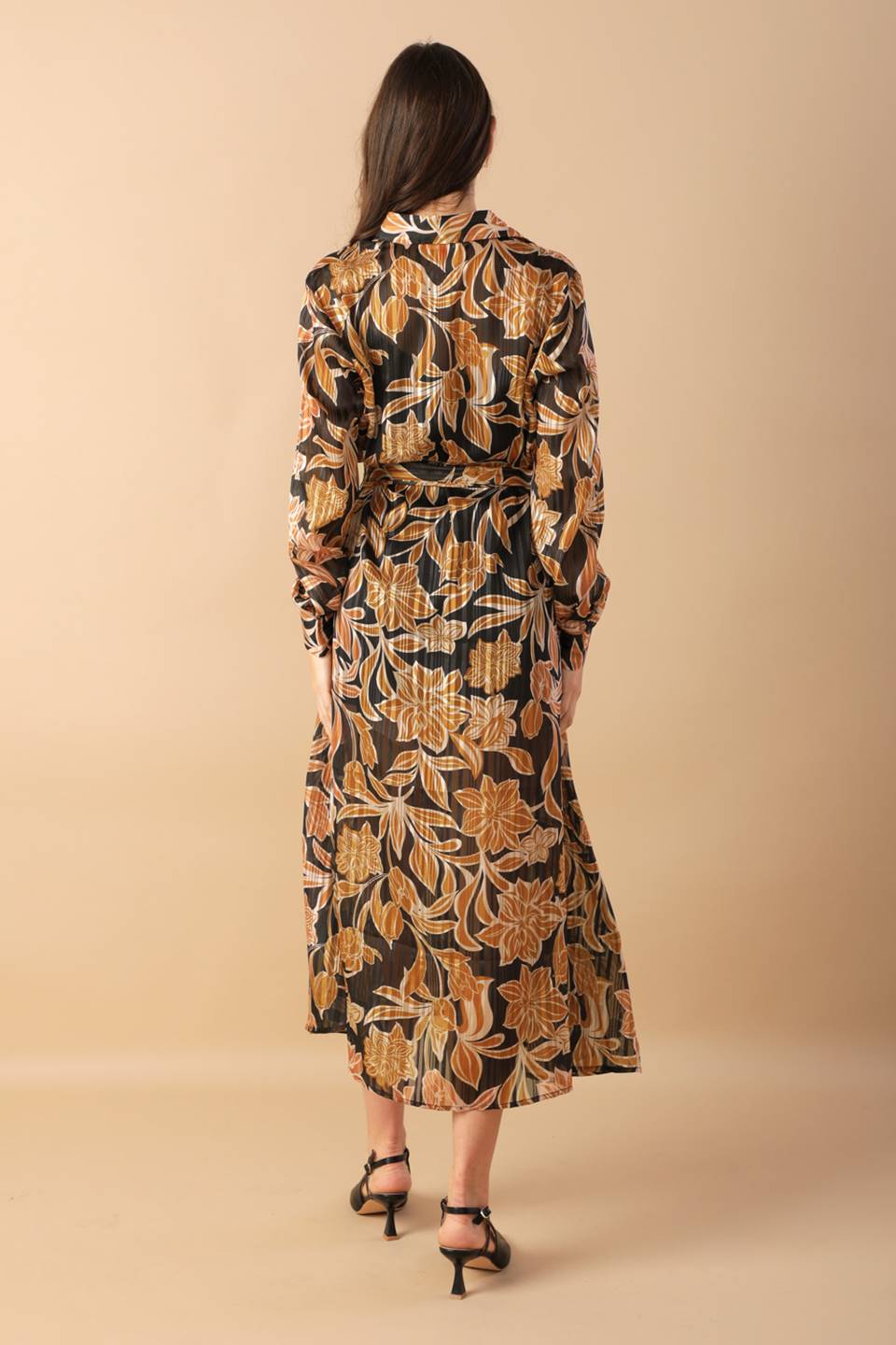 BETWEEN THE LINES WOVEN MIDI DRESS - Concordia Style Boutique