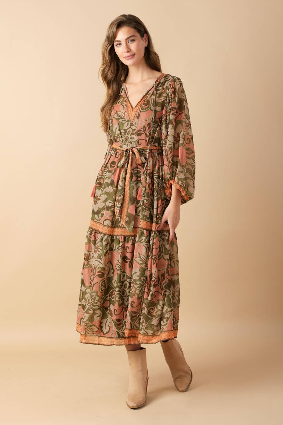 BACK AND FORTH WOVEN MIDI DRESS - Concordia Style Boutique
