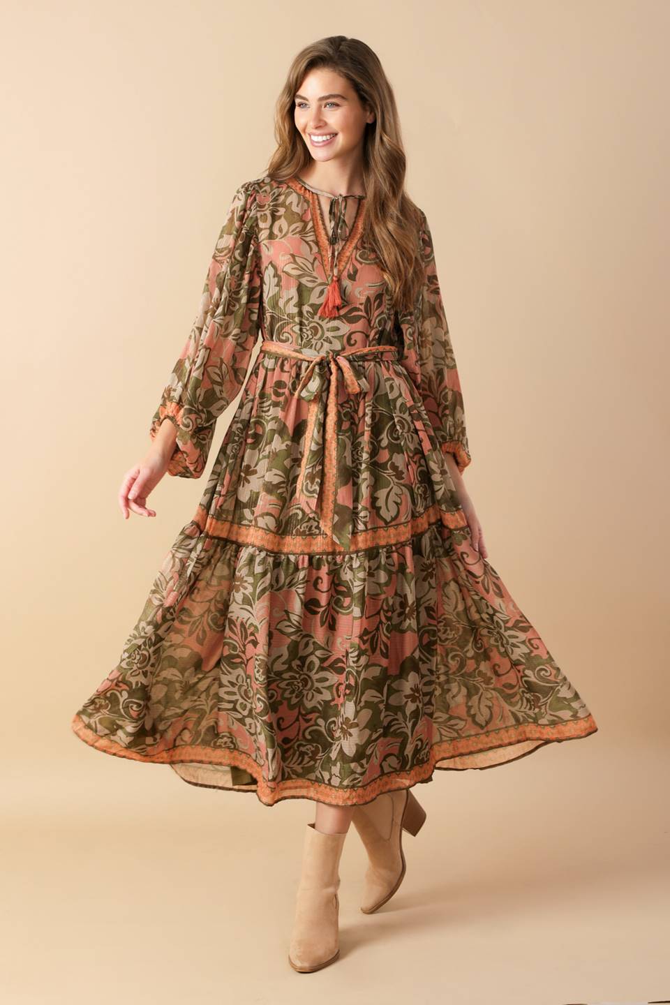 BACK AND FORTH WOVEN MIDI DRESS - Concordia Style Boutique