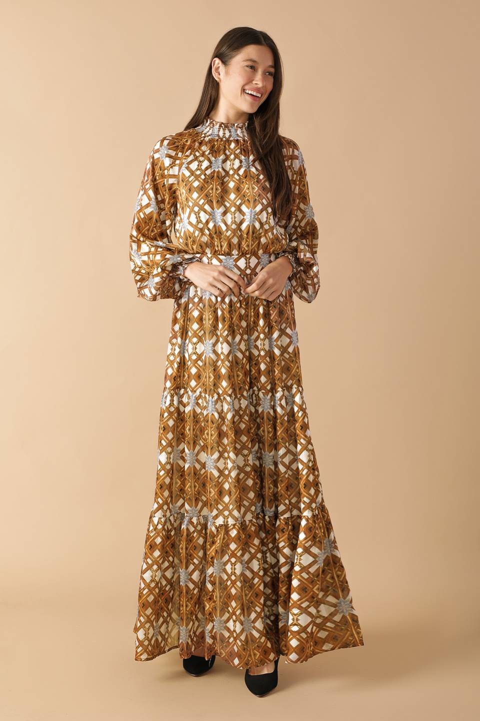 CELESTIAL CASCADE WOVEN MAXI DRESS - Concordia Style Boutique