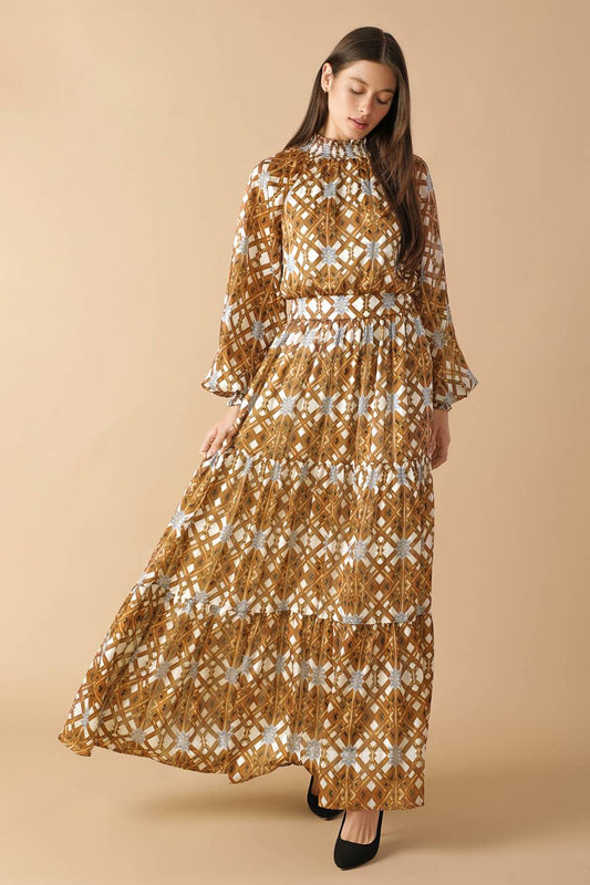 CELESTIAL CASCADE WOVEN MAXI DRESS - Concordia Style Boutique