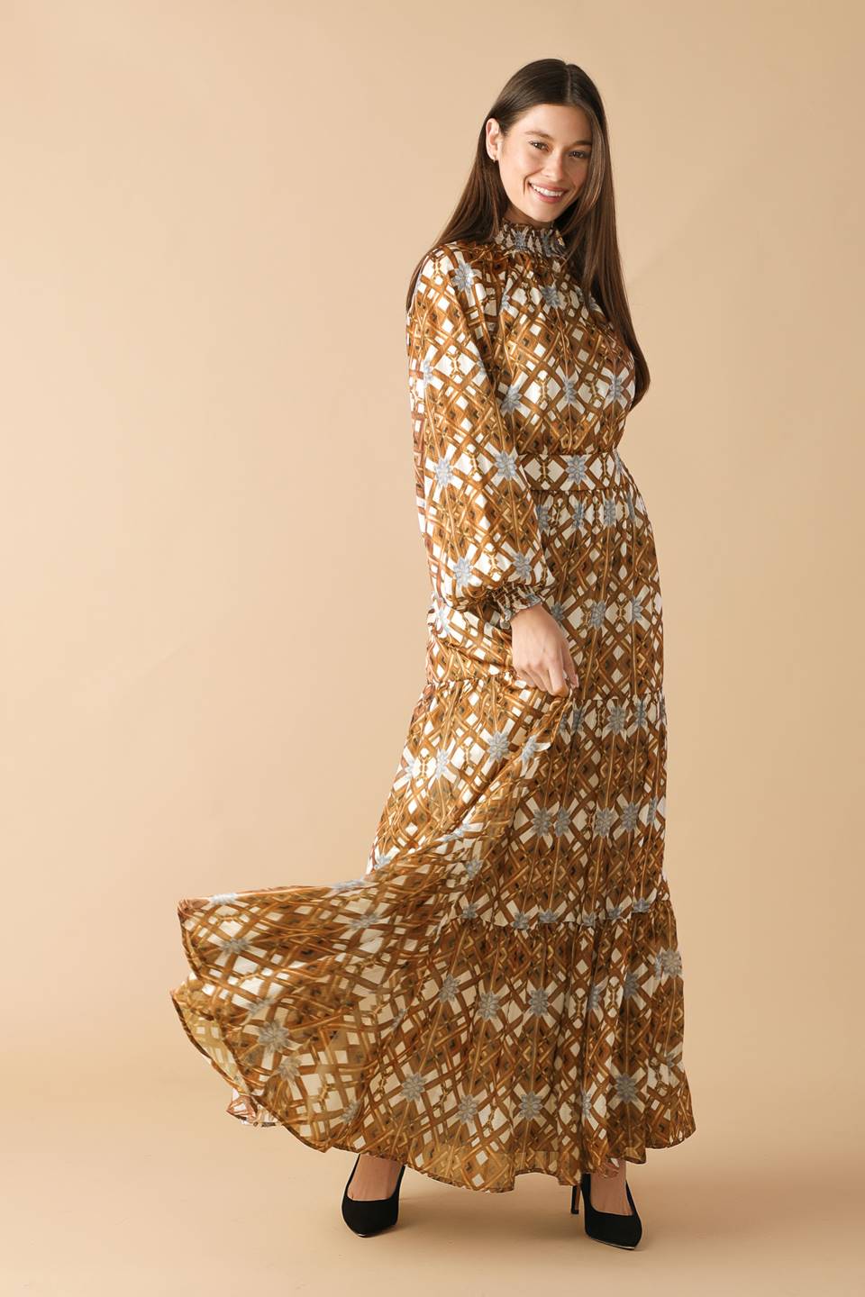 CELESTIAL CASCADE WOVEN MAXI DRESS - Concordia Style Boutique