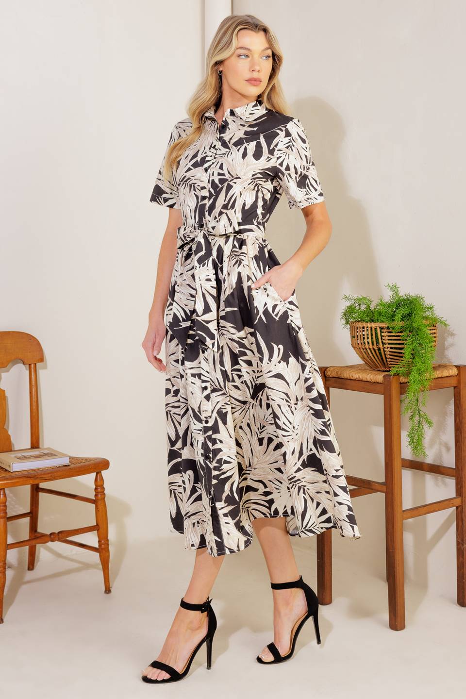 ALL YOU DO WOVEN MIDI DRESS - Concordia Style Boutique