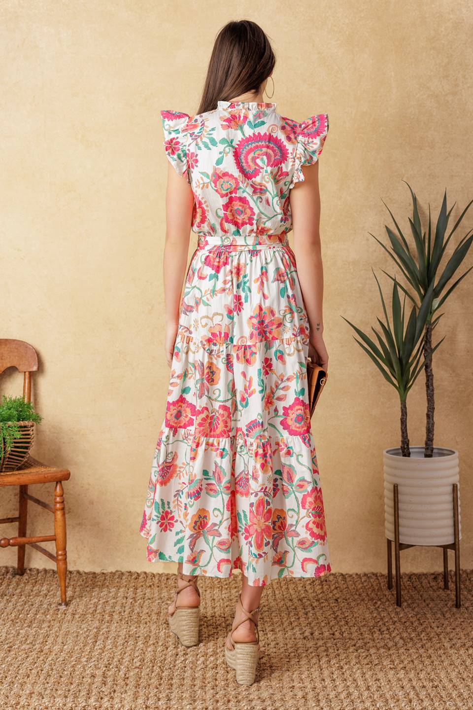 BRIGHT MOMENTS WOVEN MIDI DRESS - Concordia Style Boutique