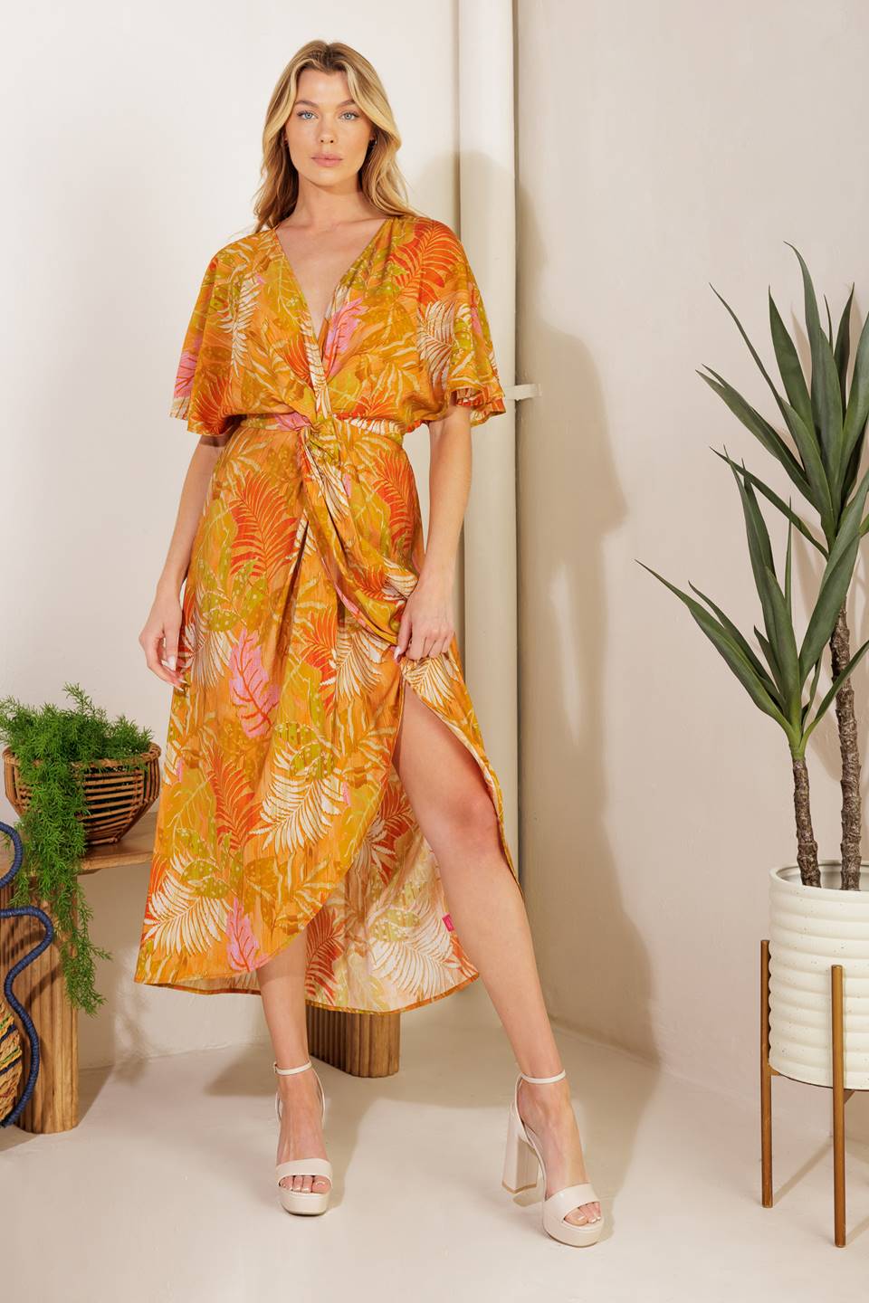 BUDDING HEARTS WOVEN MIDI DRESS - Concordia Style Boutique