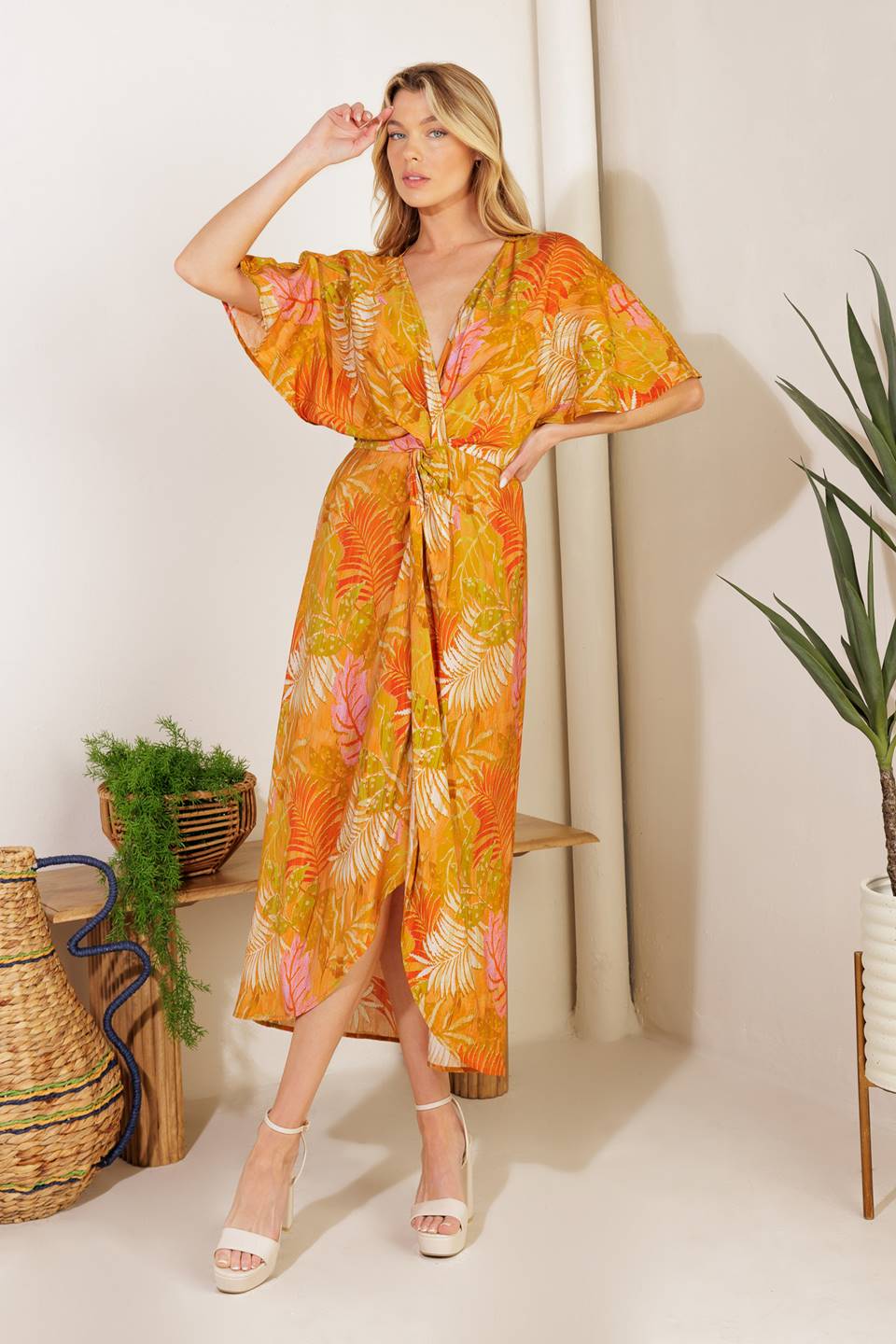 BUDDING HEARTS WOVEN MIDI DRESS - Concordia Style Boutique