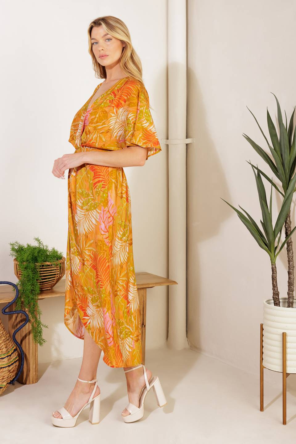 BUDDING HEARTS WOVEN MIDI DRESS - Concordia Style Boutique