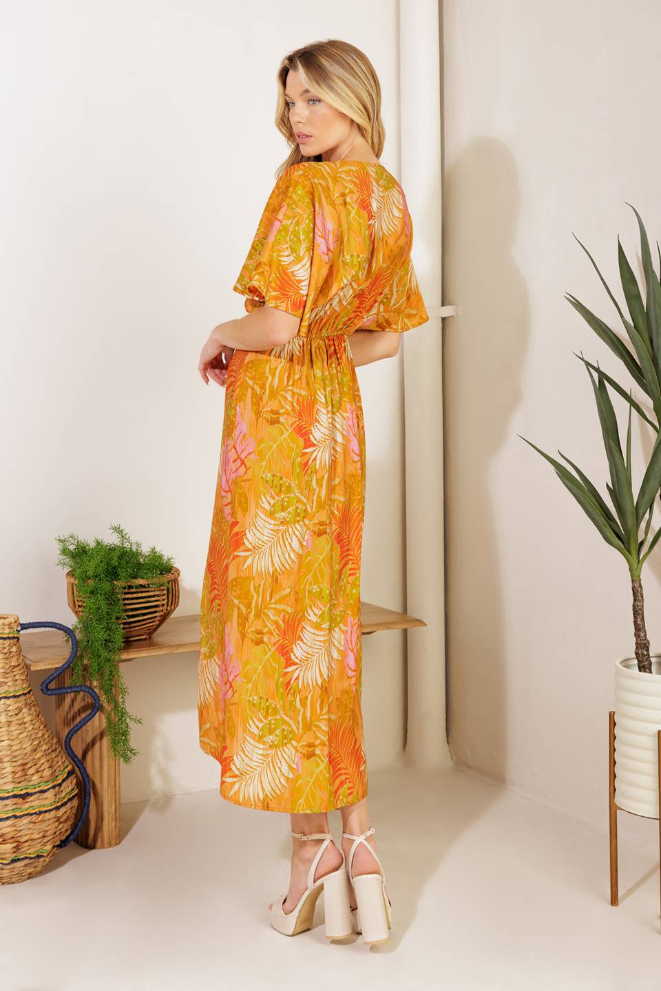 BUDDING HEARTS WOVEN MIDI DRESS - Concordia Style Boutique