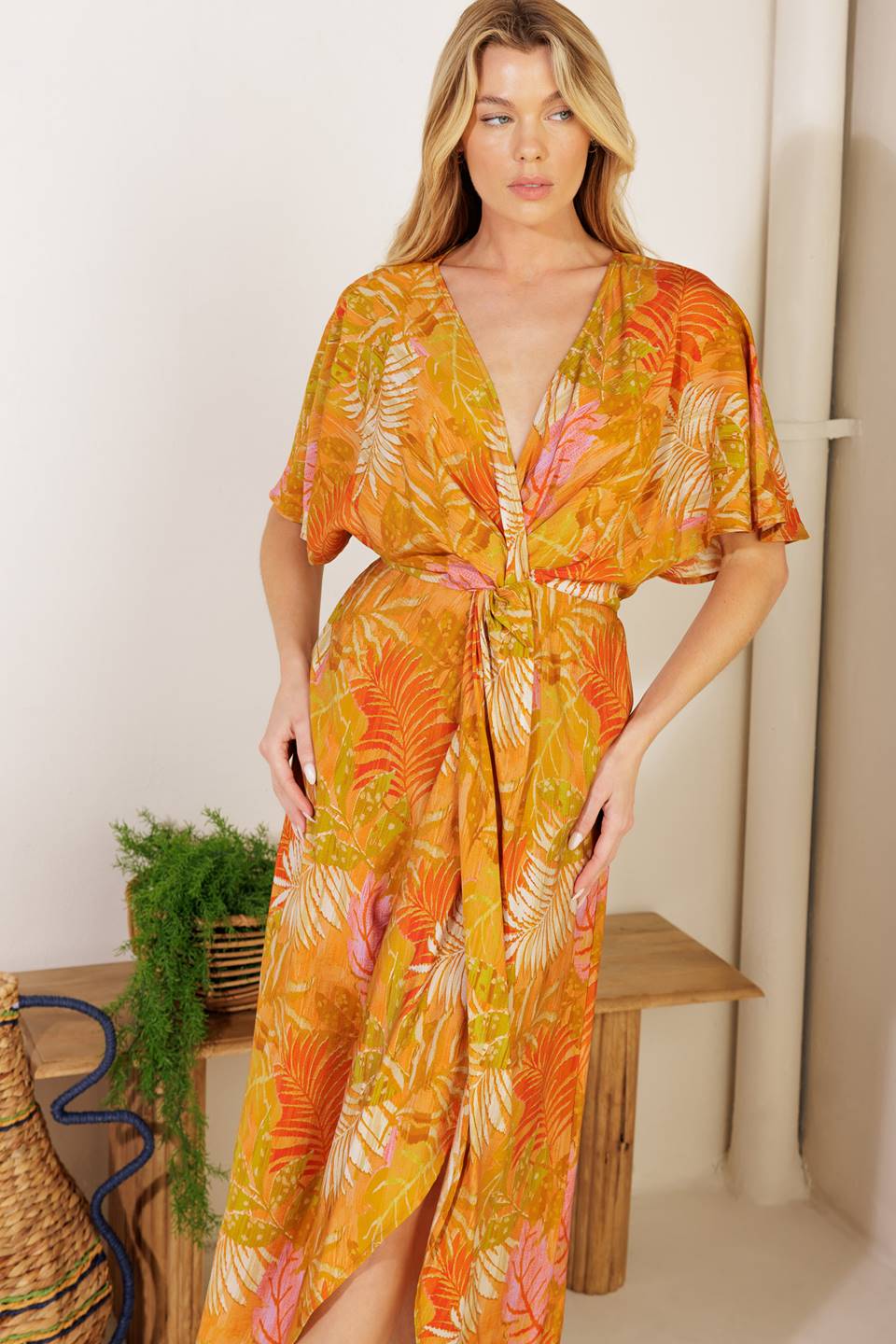 BUDDING HEARTS WOVEN MIDI DRESS - Concordia Style Boutique