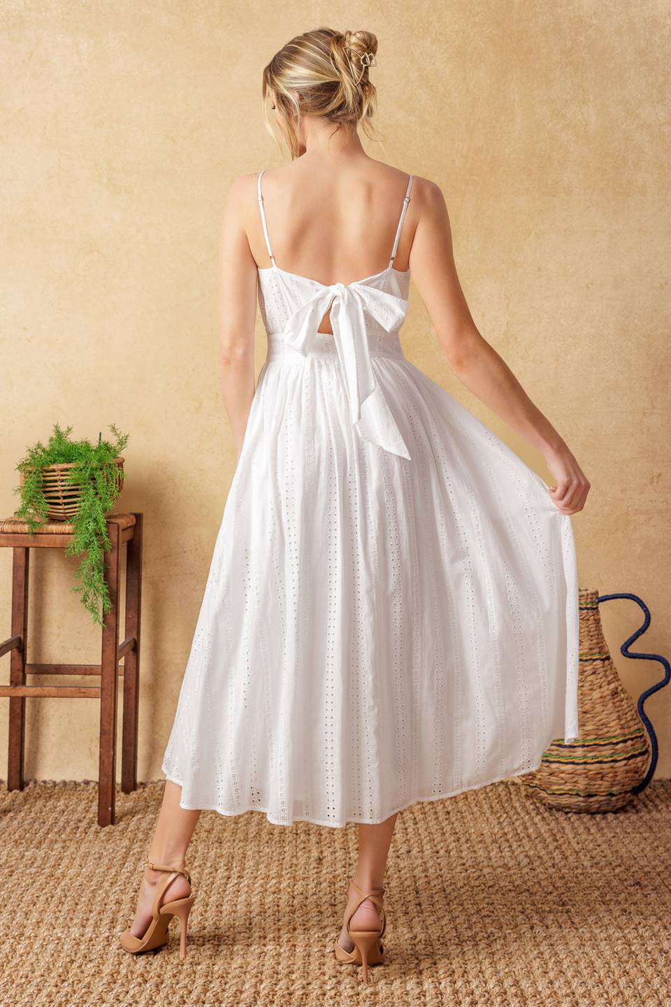 BACK AND FORTH EYELET MIDI DRESS - Concordia Style Boutique