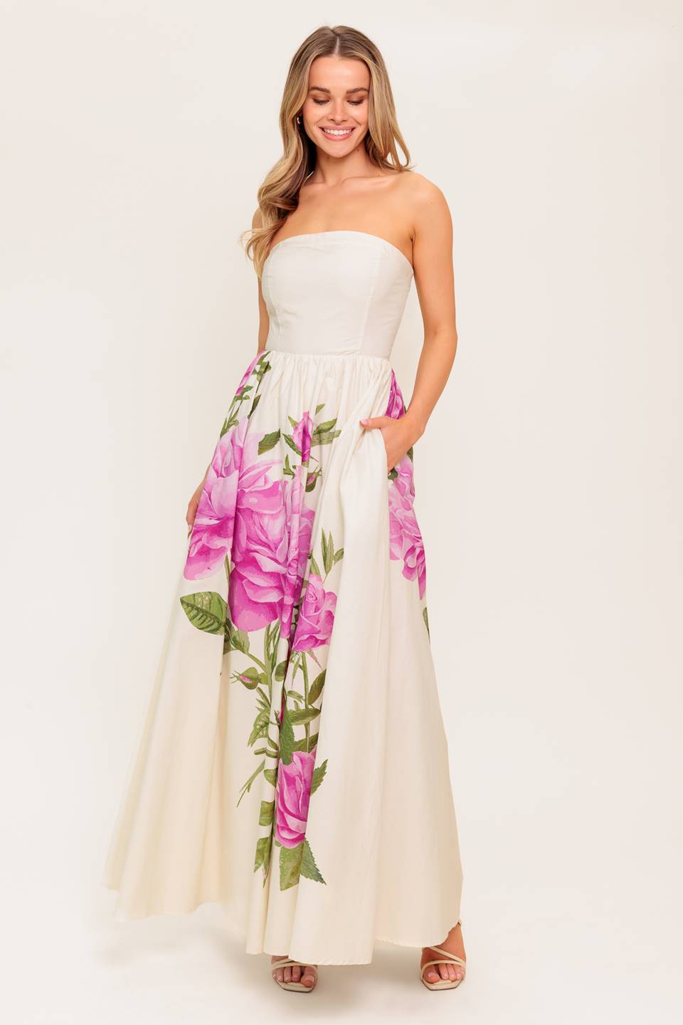 CAUGHT IN THE BREEZE FLORAL WOVEN MAXI DRESS - Concordia Style Boutique