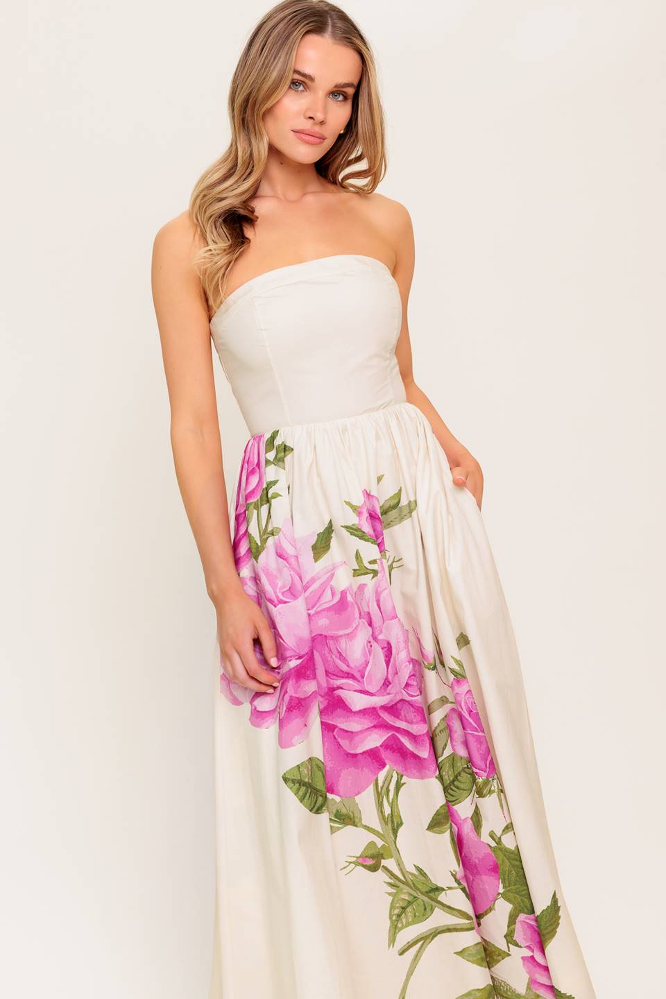 CAUGHT IN THE BREEZE FLORAL WOVEN MAXI DRESS - Concordia Style Boutique
