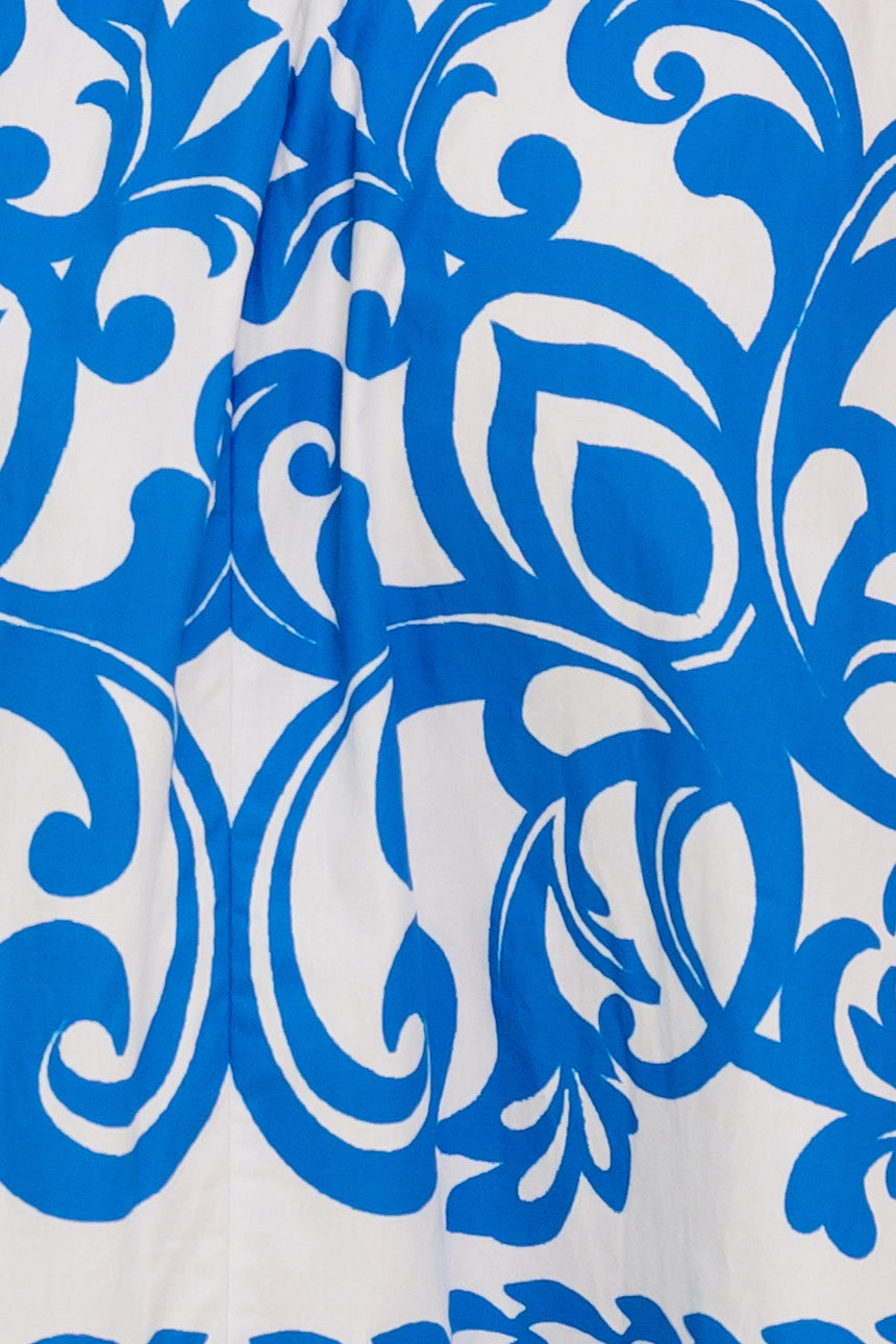 BLOOM SERENADE BLUE WOVEN MIDI DRESS - Concordia Style Boutique