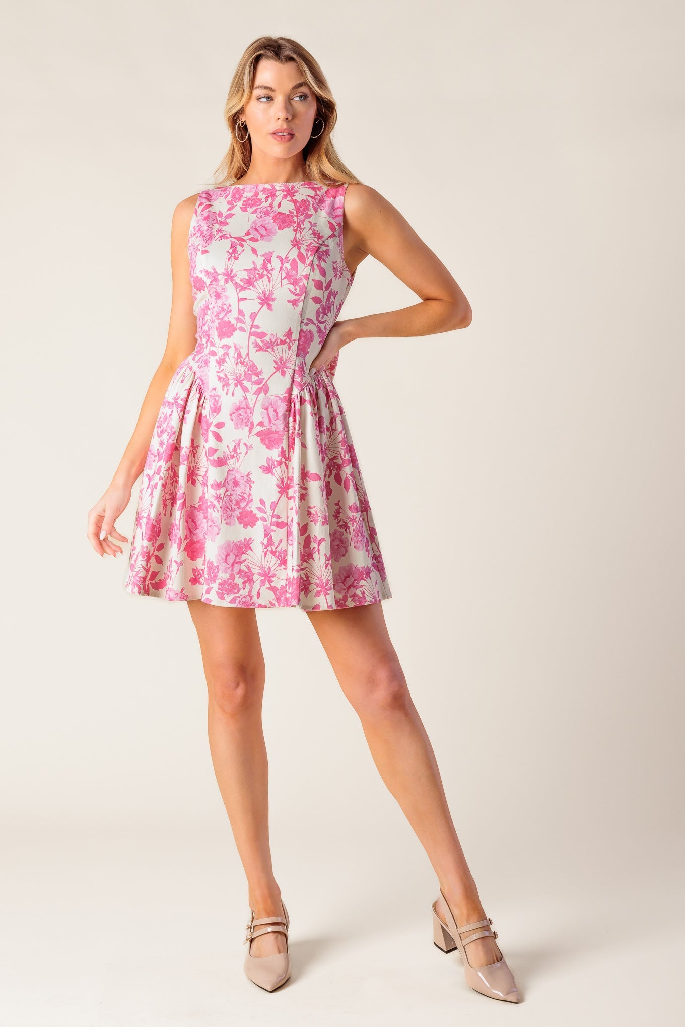ADVENTURE ISLAND PINK WOVEN MINI DRESS - Concordia Style Boutique
