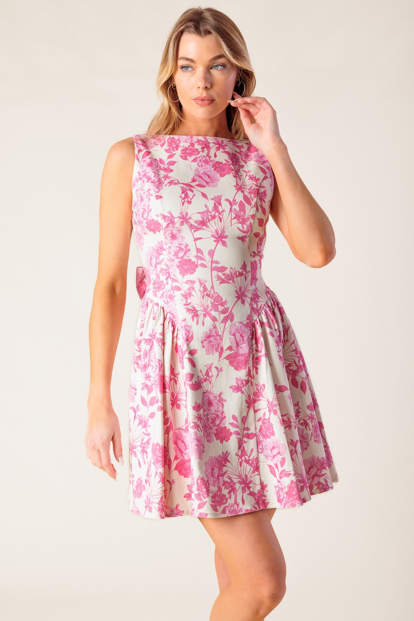 ADVENTURE ISLAND PINK WOVEN MINI DRESS - Concordia Style Boutique