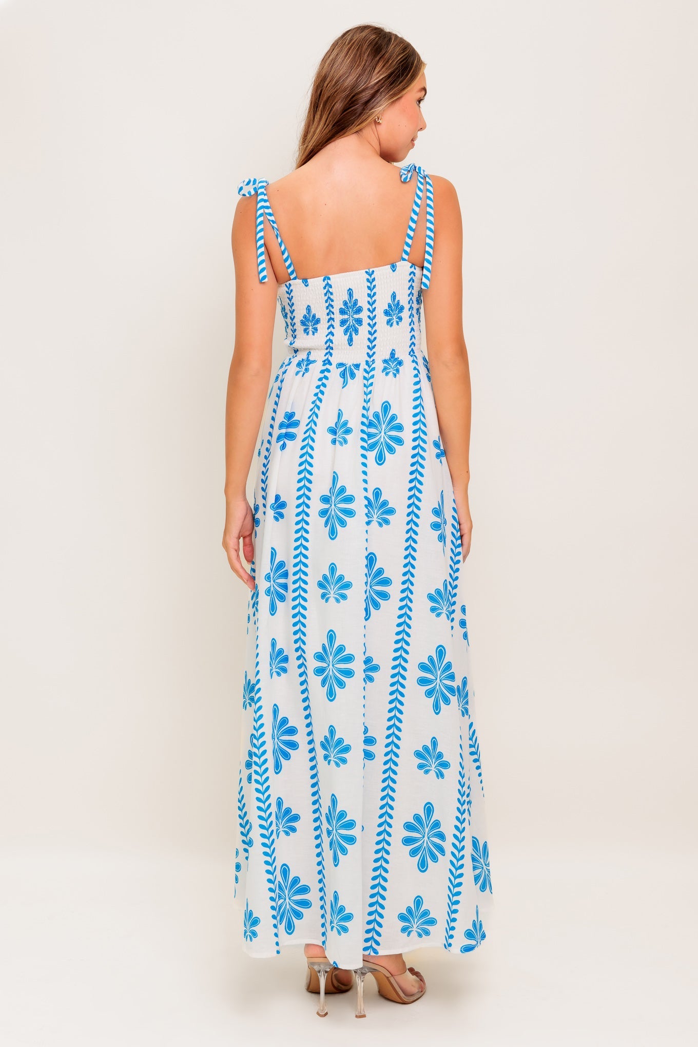 BLUE NOIR FLORAL WOVEN MAXI DRESS - Concordia Style Boutique