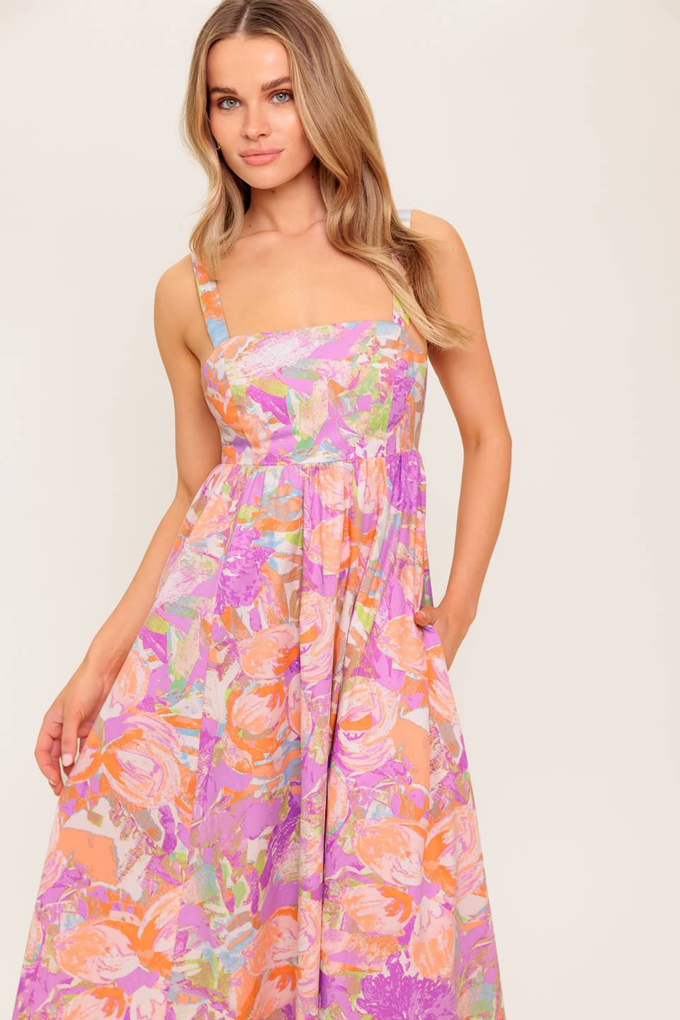 BREEZE SONG PINK WOVEN MIDI DRESS - Concordia Style Boutique