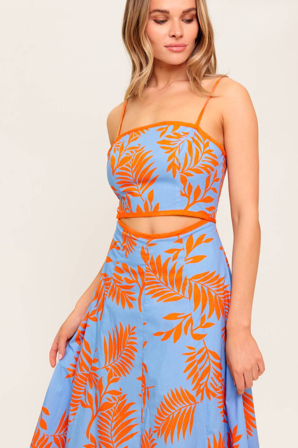APRICOT SUNSET WOVEN MIDI DRESS - Concordia Style Boutique
