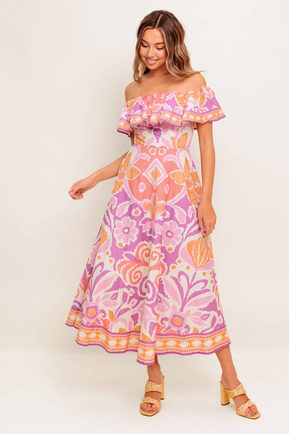 CABANA DREAM LAVENDER WOVEN MIDI DRESS - Concordia Style Boutique