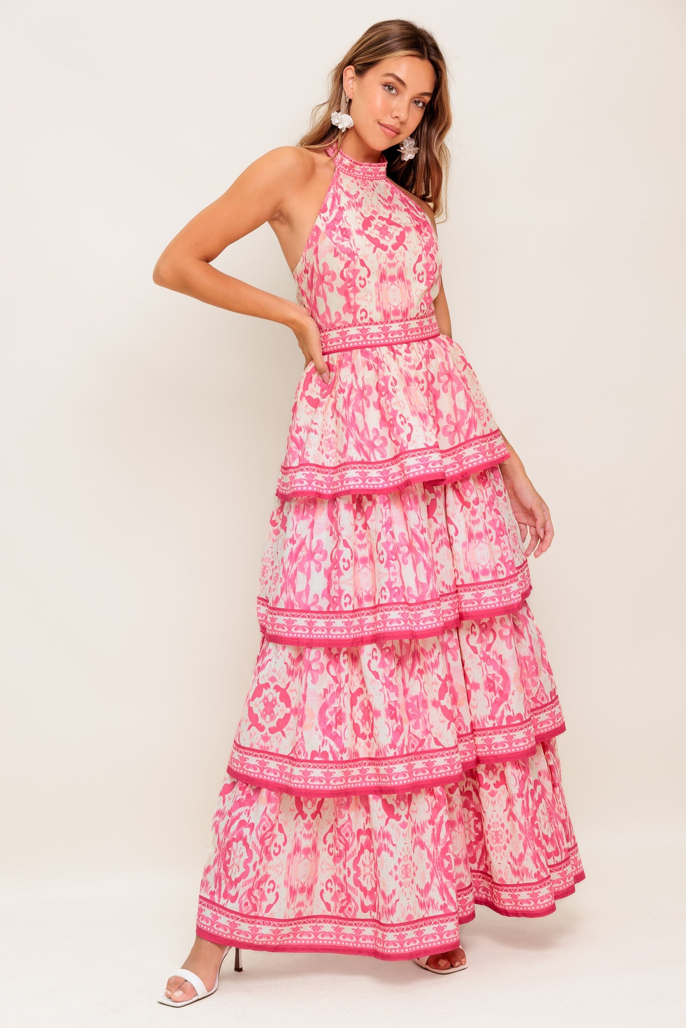 BLUSHING BLOSSOM FUCHSIA WOVEN MAXI DRESS - Concordia Style Boutique