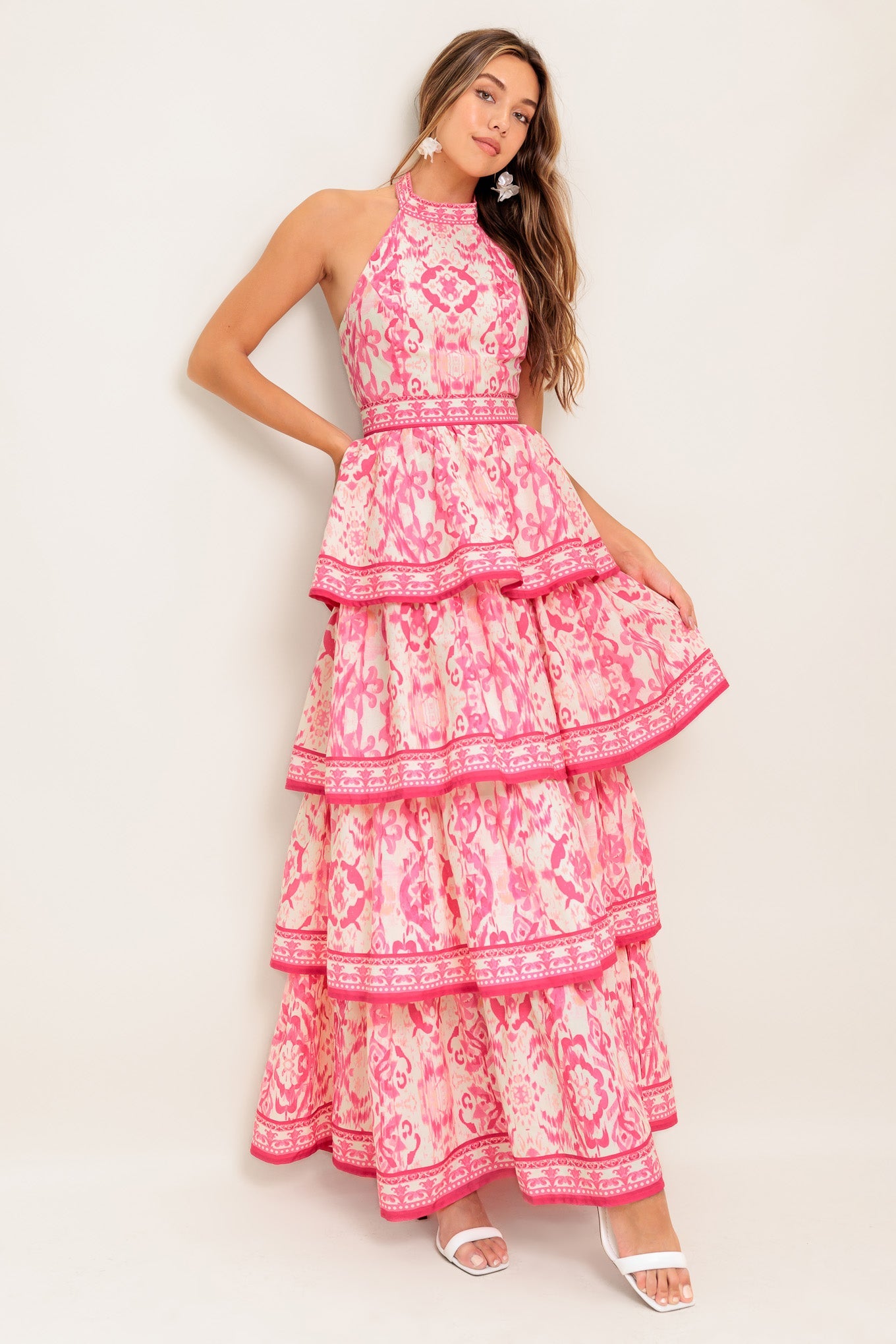 BLUSHING BLOSSOM FUCHSIA WOVEN MAXI DRESS - Concordia Style Boutique