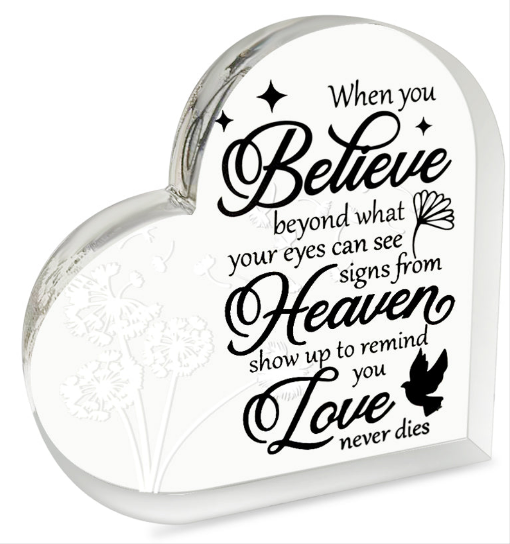 Acrylic Memorial Heart - When You Believe - Concordia Style Boutique