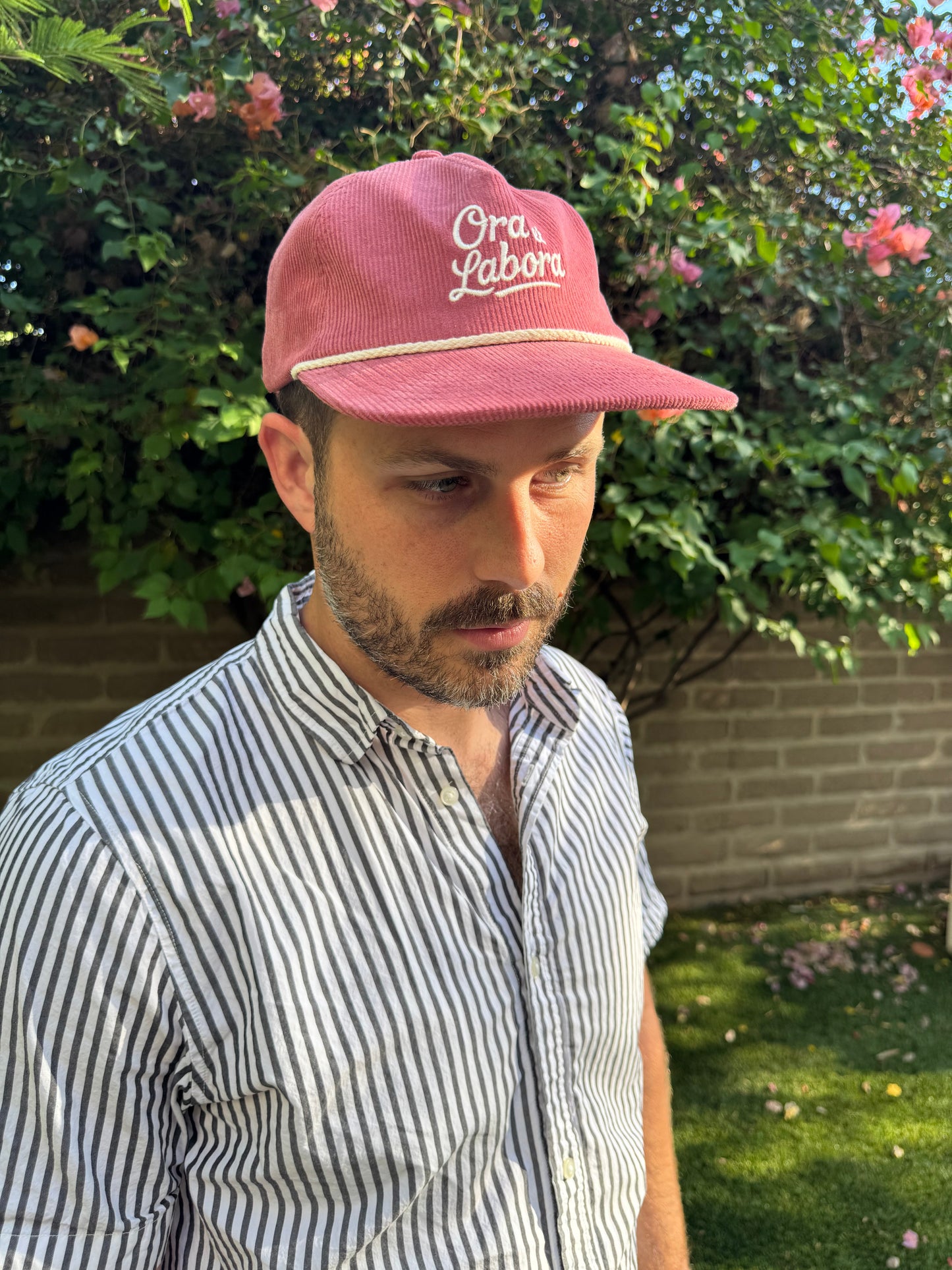 Dusty Rose Ora et Labora Corduroy Hat
