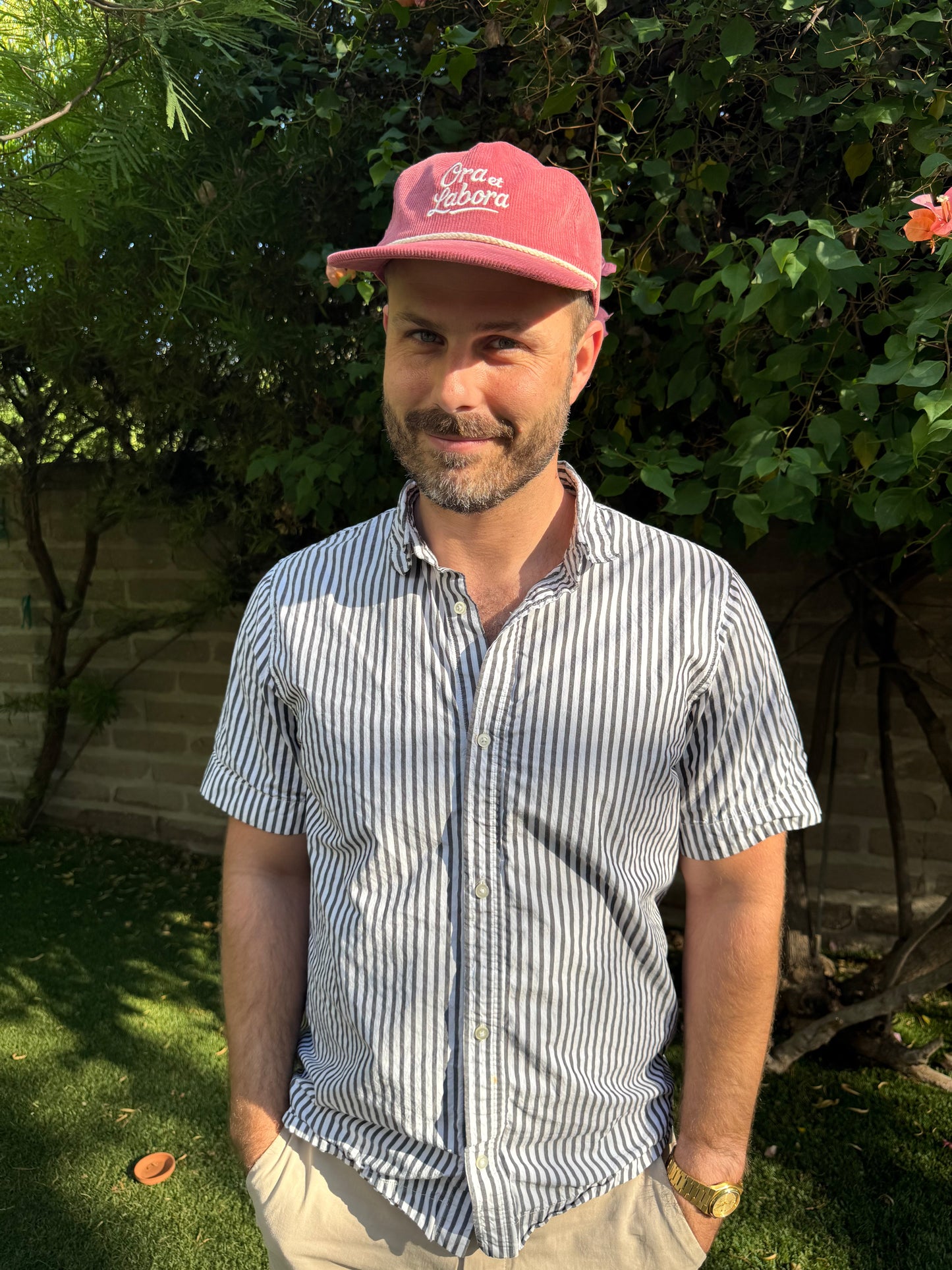 Dusty Rose Ora et Labora Corduroy Hat