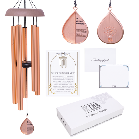28” Wind Chime with Gift Box – Whispering Hearts™ Collection – Rose Gold Personalized - Concordia Style Boutique