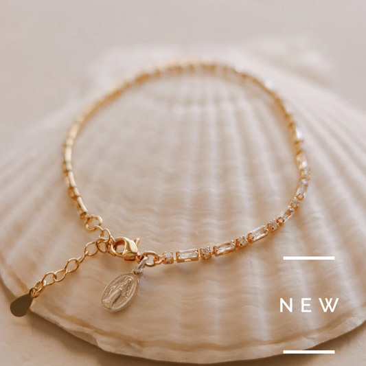 Miraculous Medal Tennis Bracelet - Two Tone