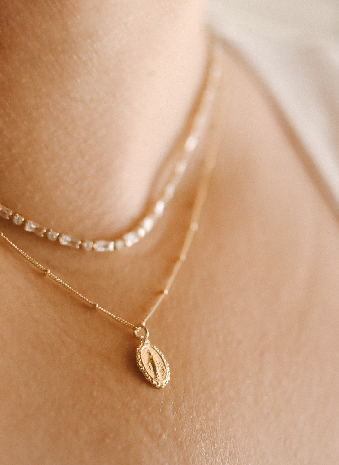 Intricate Miraculous medal necklace