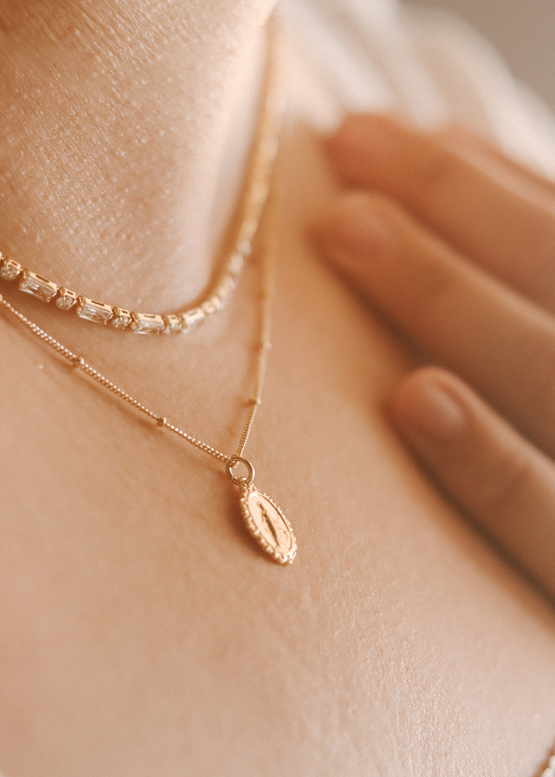 Intricate Miraculous medal necklace