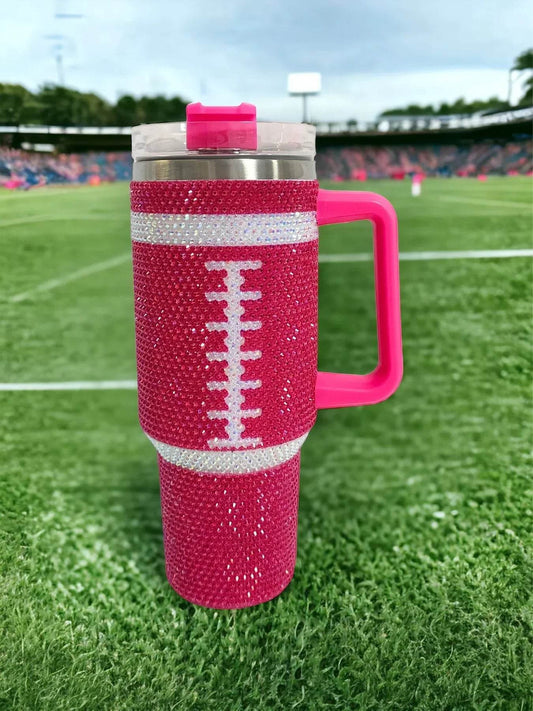 Bling Football Tumbler - 40oz Quencher - Concordia Style Boutique
