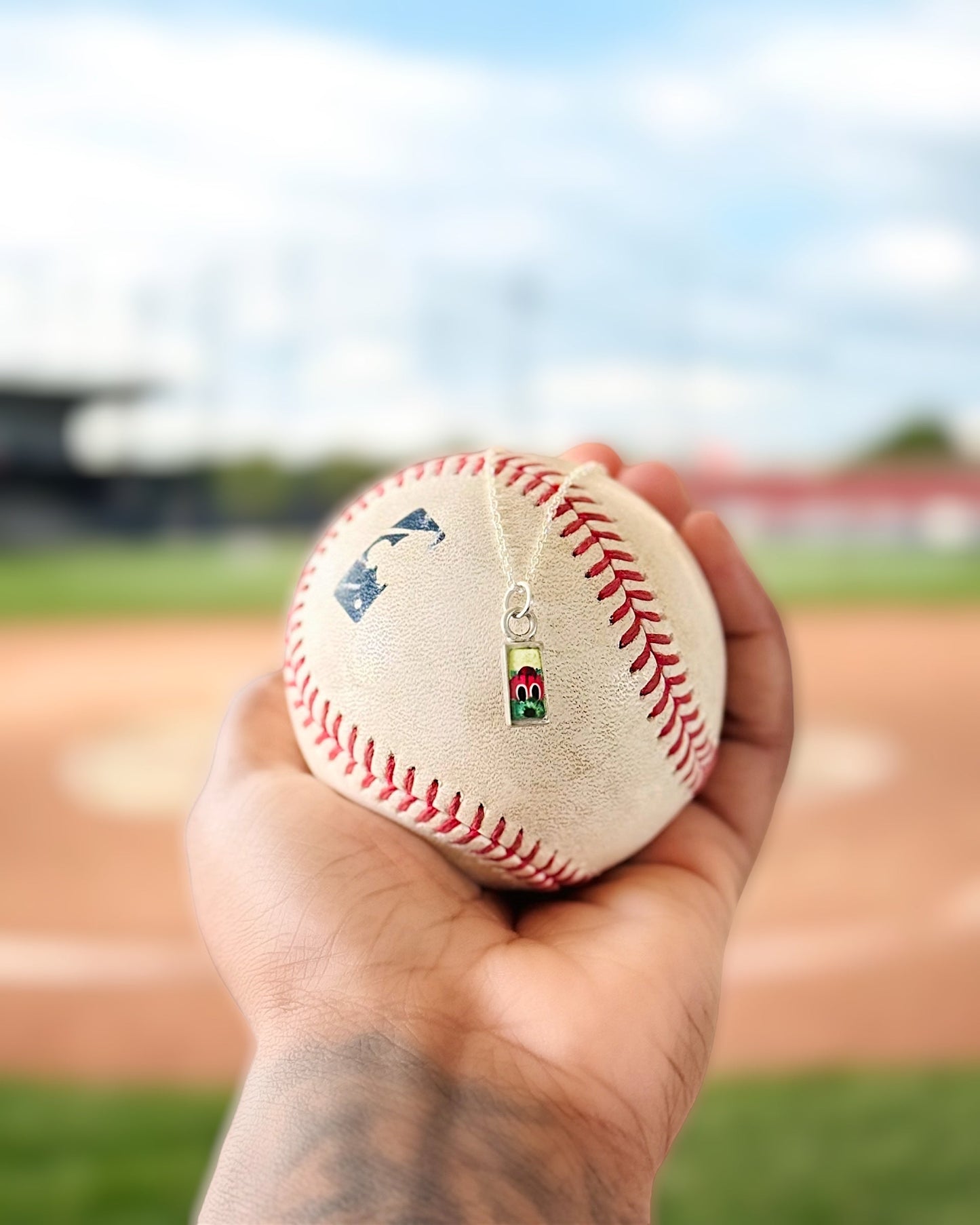 Baby Peeking Phanatic | Hand-Painted Pendant Necklace