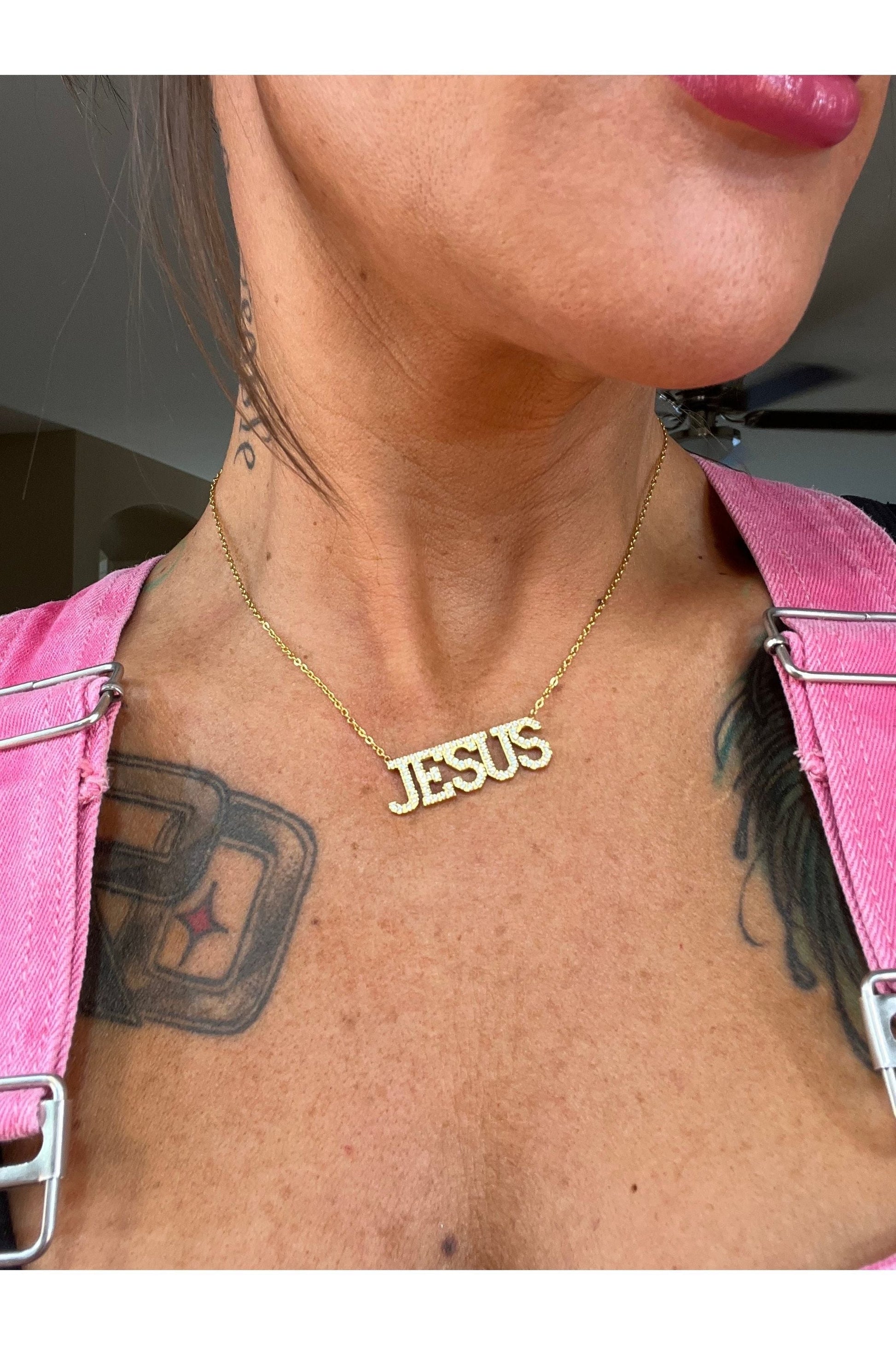 Jesus CZ 18k necklace - Concordia Style Boutique