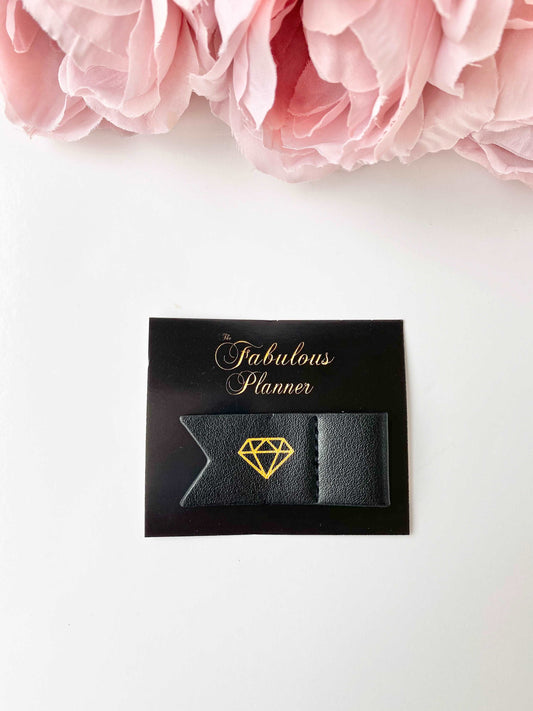 Black and Gold Diamond Sticky Pen Holder